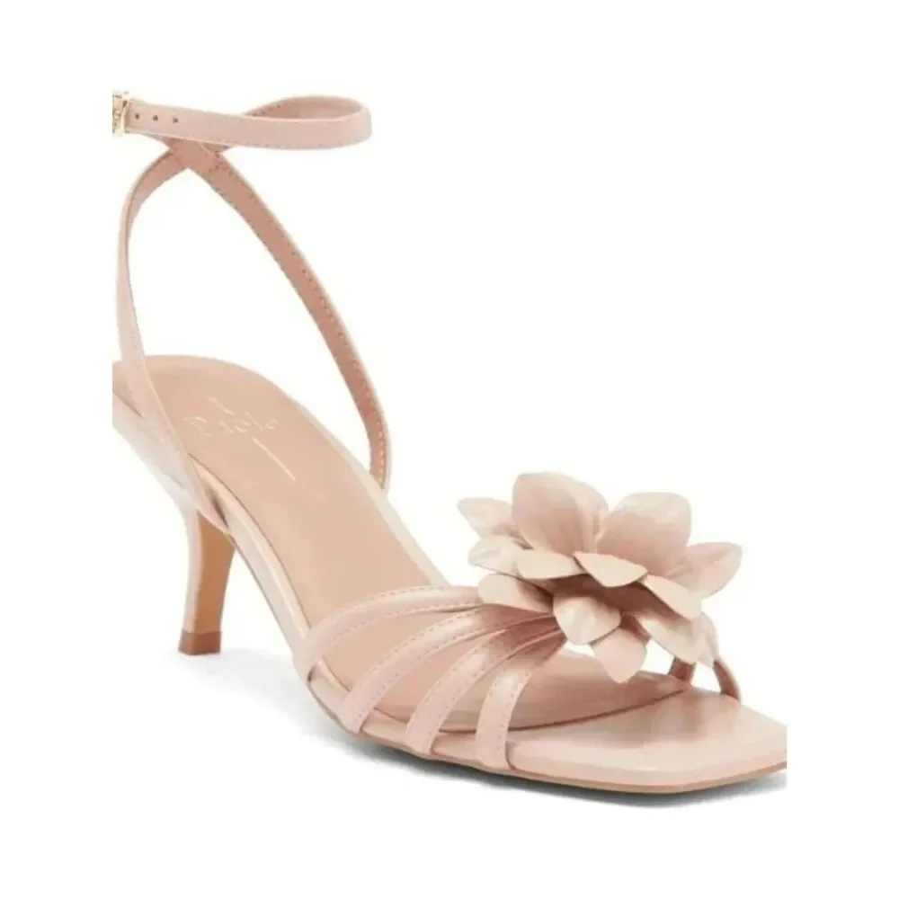 Linea Paolo Candice Flower Pink Leather Sandals Size 8M NWOB